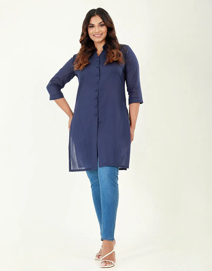 ¾ Sleeves Cotton Kurtha with Side Slits