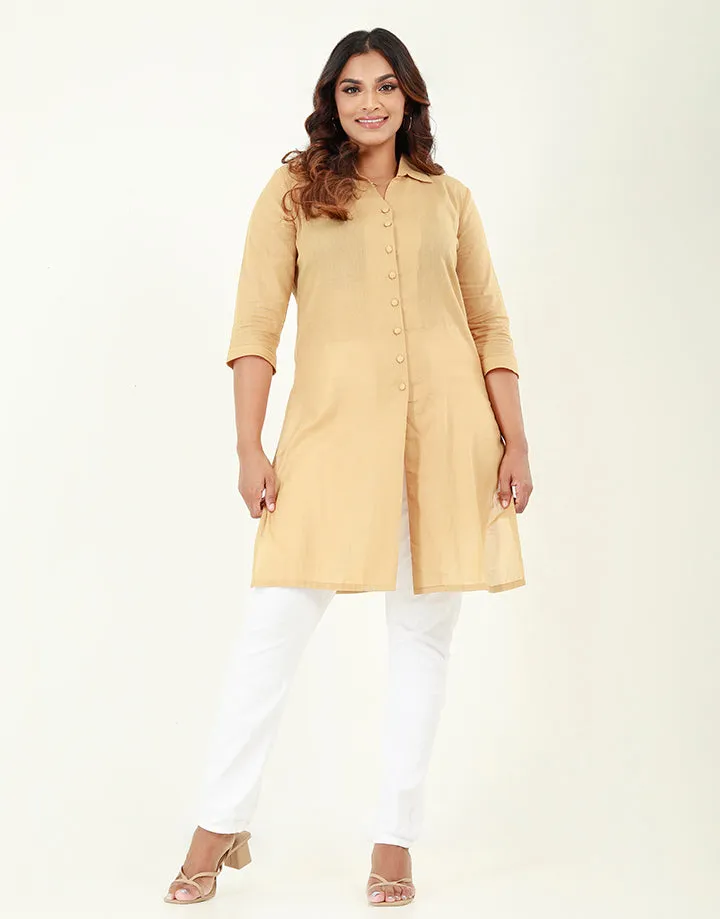 ¾ Sleeves Cotton Kurtha with Side Slits