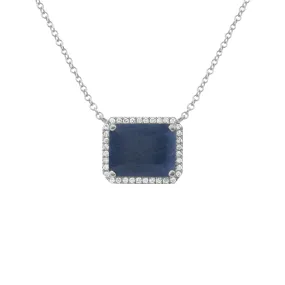 14K GOLD DIAMOND AND BLUE SAPPHIRE ZOE NECKLACE