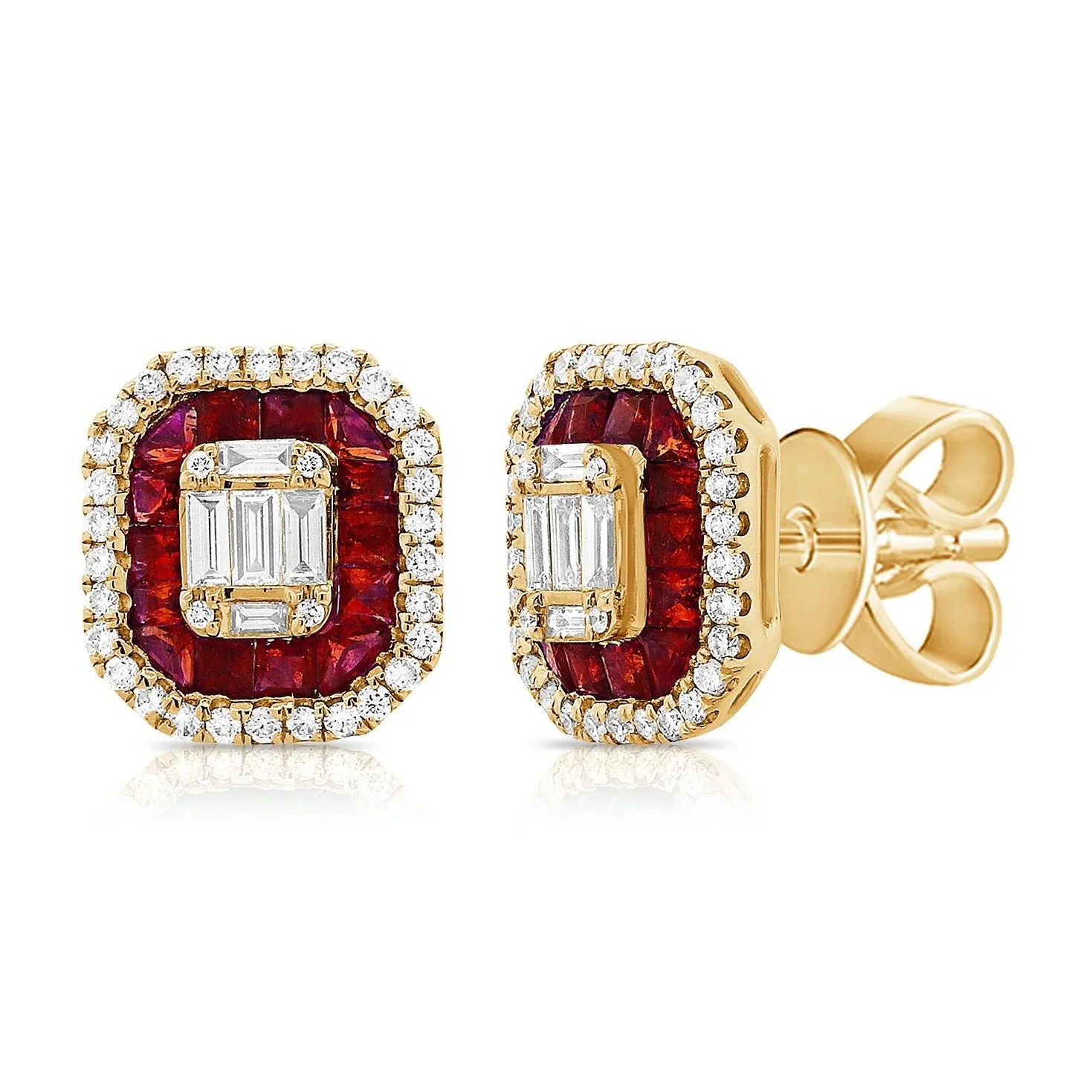 14K GOLD DIAMOND AND RUBY DANI EARRINGS