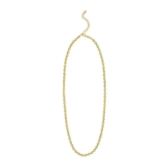 14k Polished and Diamond-Cut Beaded Chain