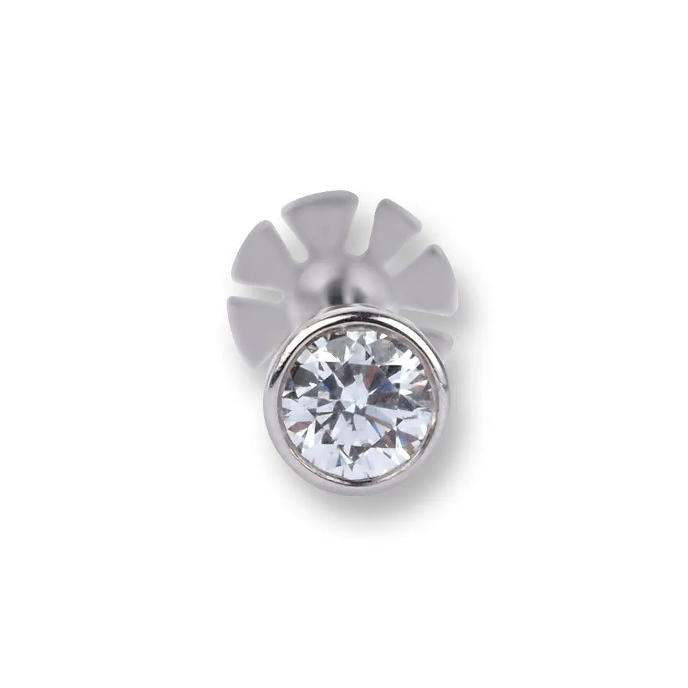 18ct Gold Diamond Screw Back Nose Stud with Bezel (Rub Over) Setting MCS2513 MCS2514 MCS2515