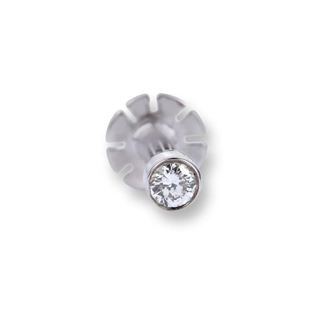 18ct Gold Diamond Screw Back Nose Stud with Bezel (Rub Over) Setting MCS2513 MCS2514 MCS2515