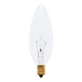 25W Soft White (2700K) E12 Base B10 Clear Torpedo Tip Dimmable Incandescent Light Bulb (2-Pack)