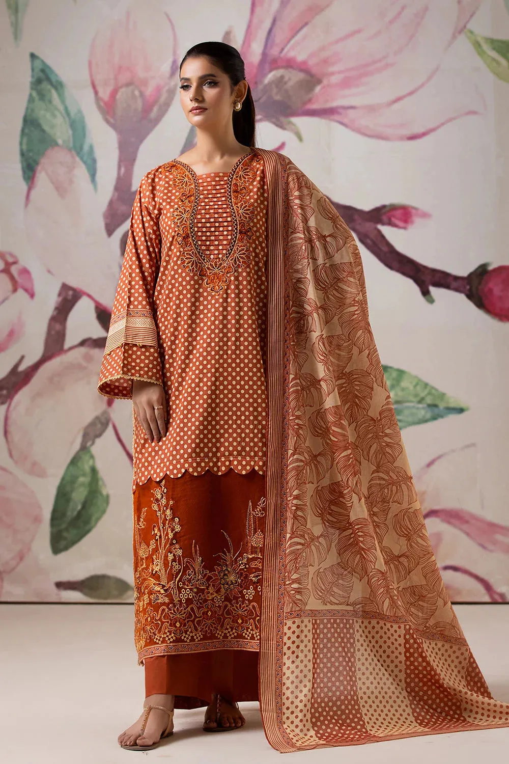 3PC Embroidered Unstitched Lawn Suit KL-2617