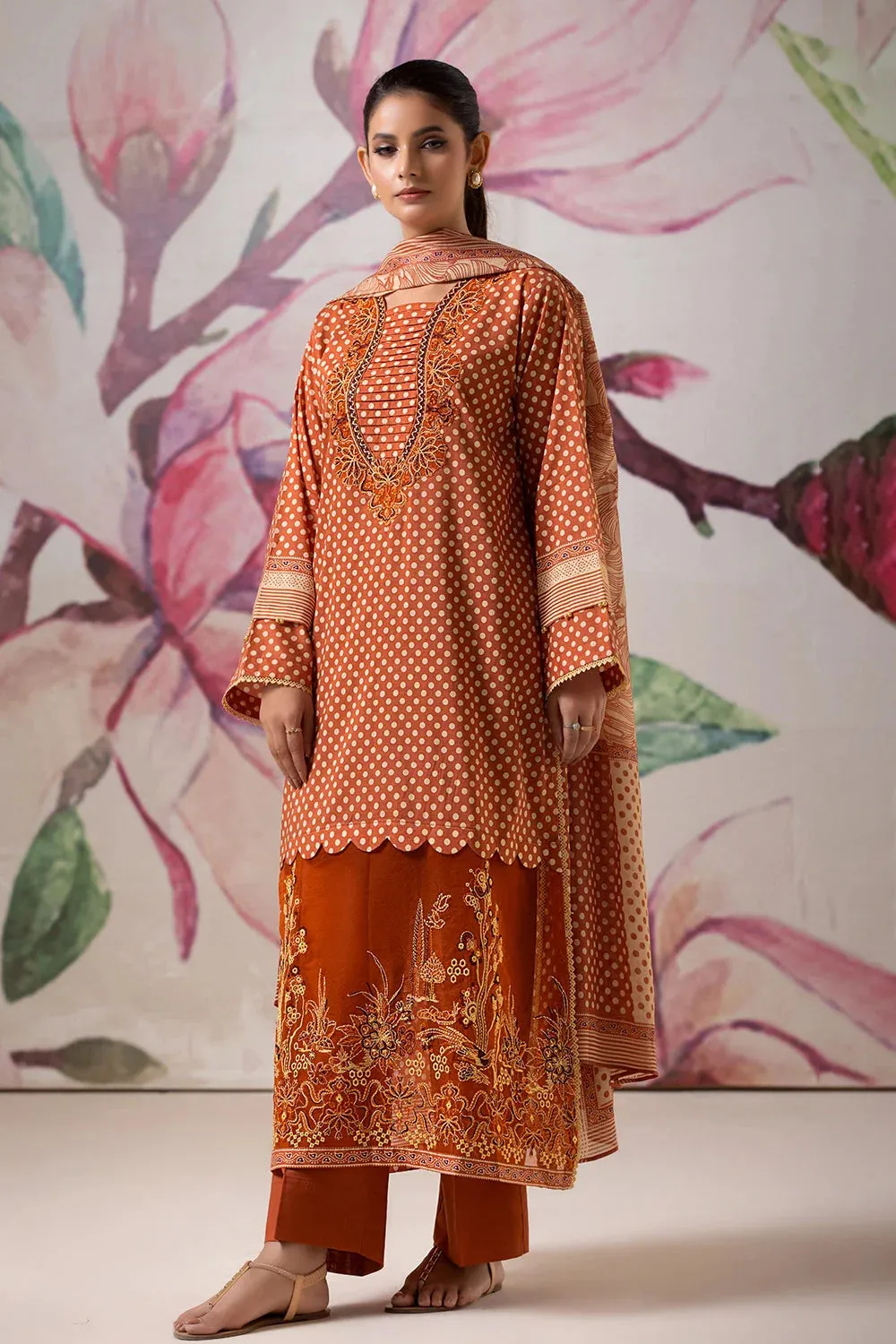 3PC Embroidered Unstitched Lawn Suit KL-2617