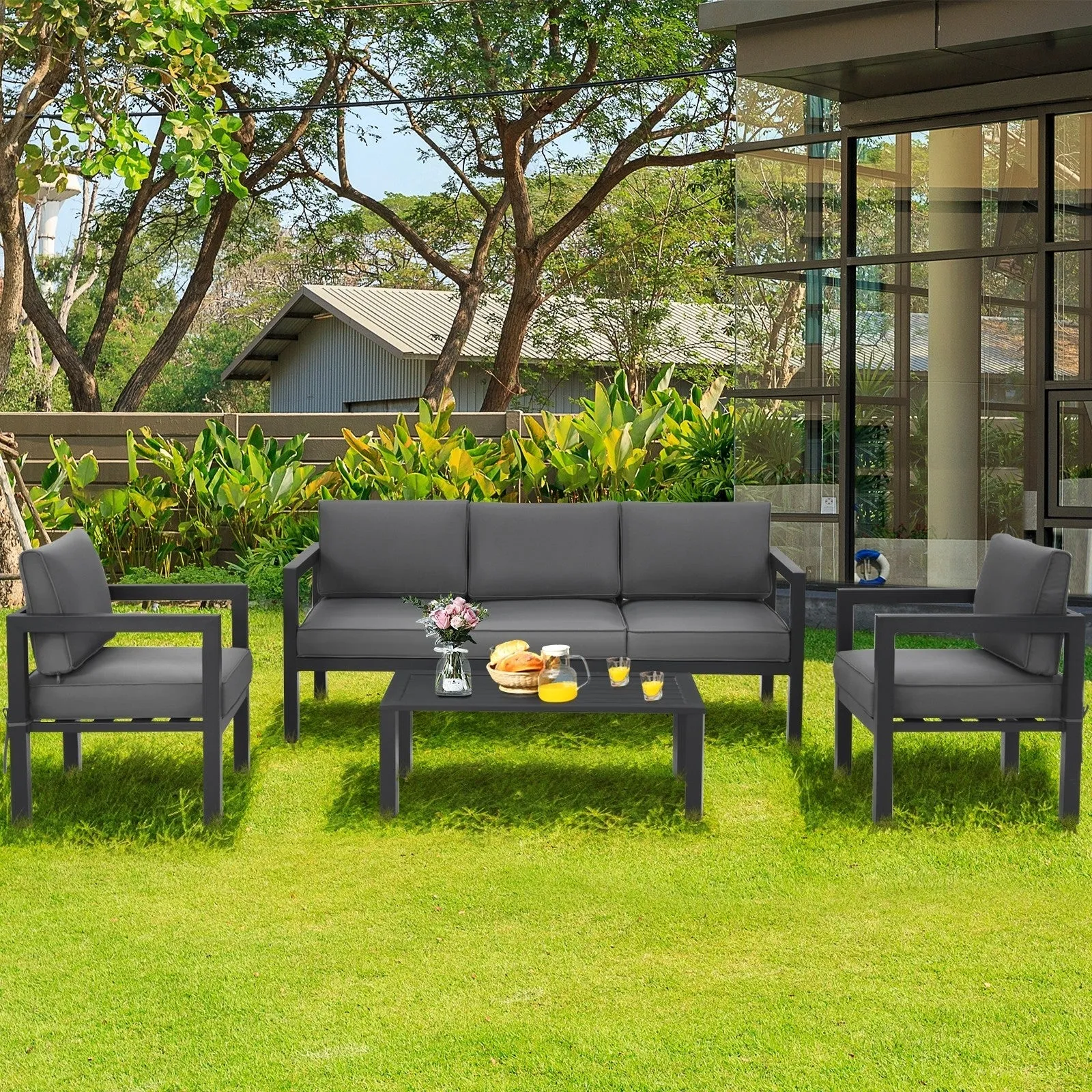 4pc Outdoor Furniture Set - Gray