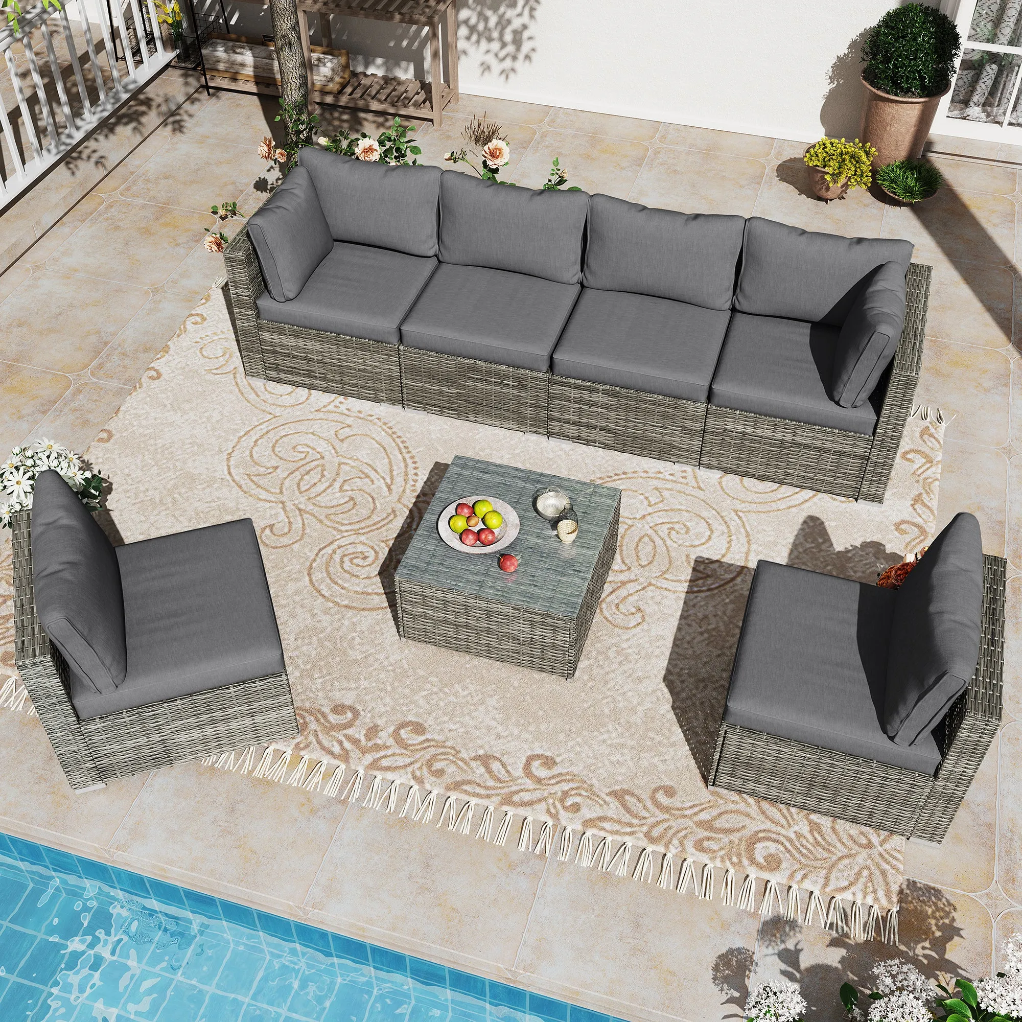 7-piece Wicker Conversation Set