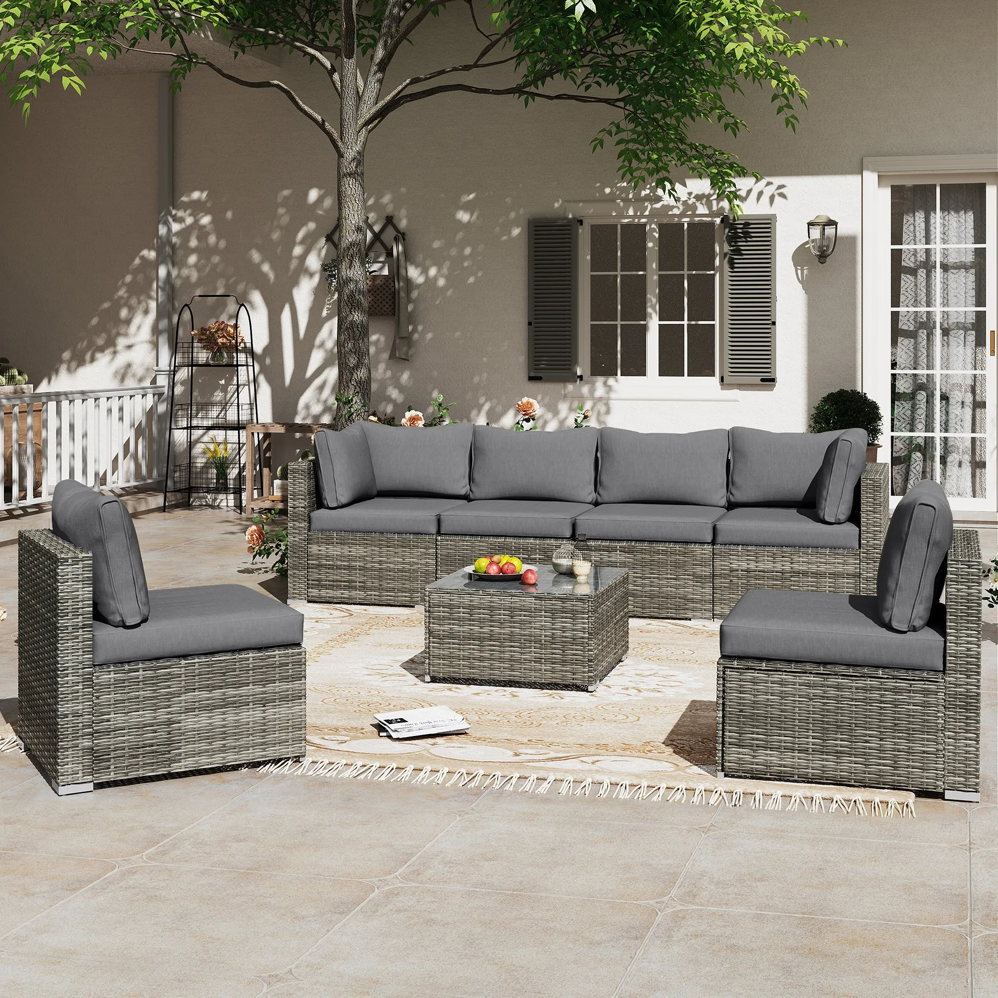 7-piece Wicker Conversation Set