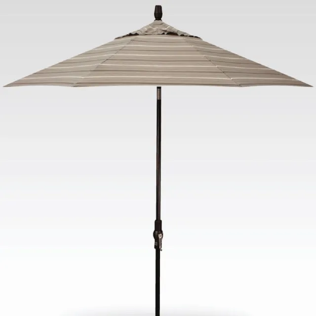 9ft Auto Tilt Umbrella - Harper Putty Stripe