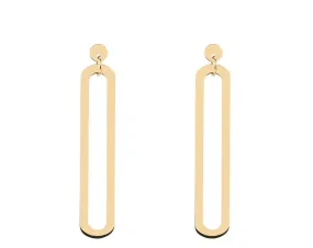 9kt Gold Large Open Rectangle Earrings