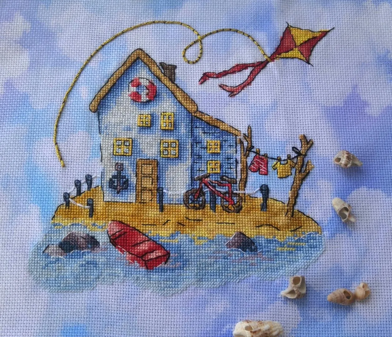 A quiet harbor blue - PDF Cross Stitch Pattern