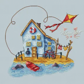 A quiet harbor blue - PDF Cross Stitch Pattern