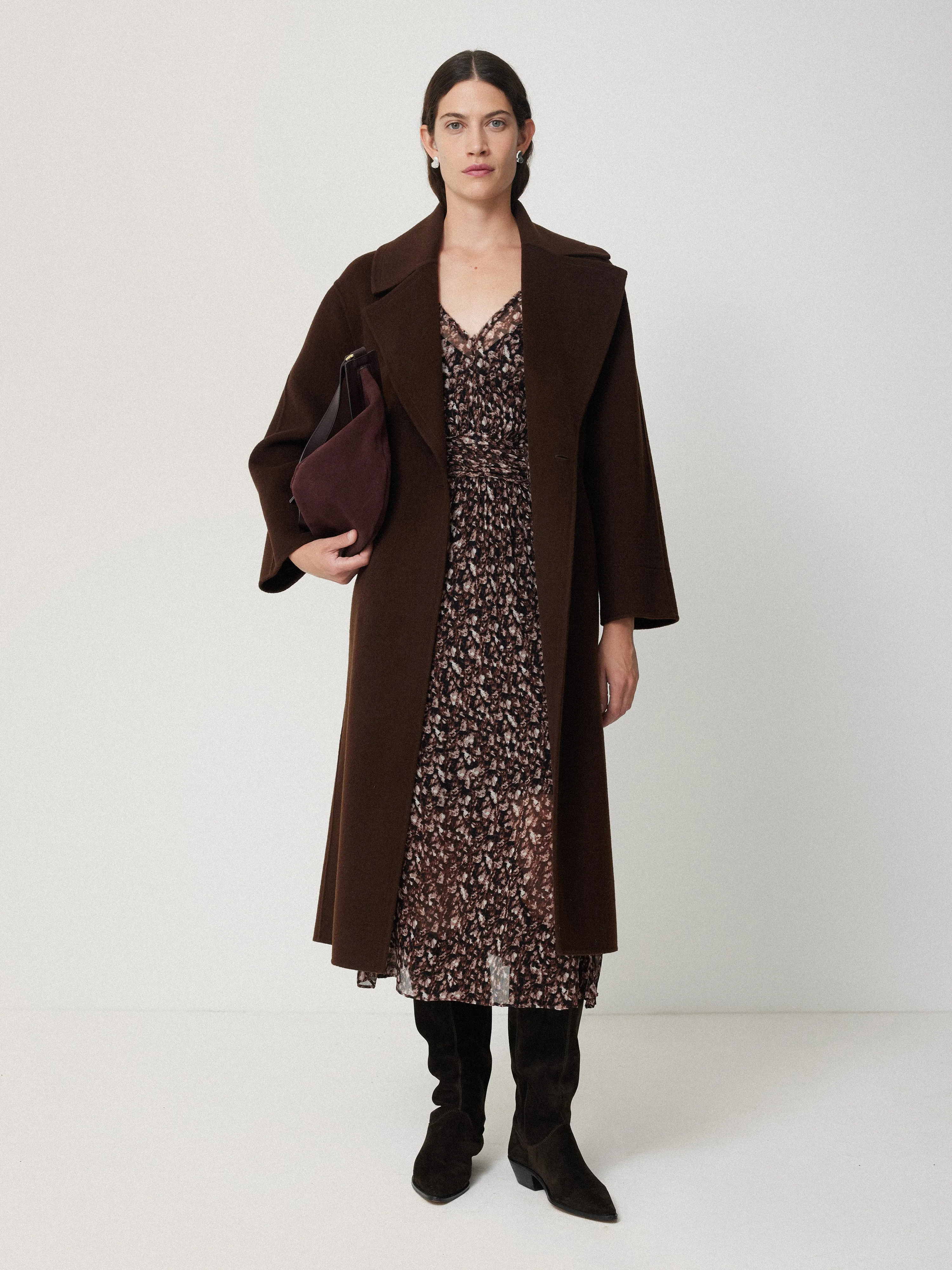 Abstract Leopard Midi Dress | Brown