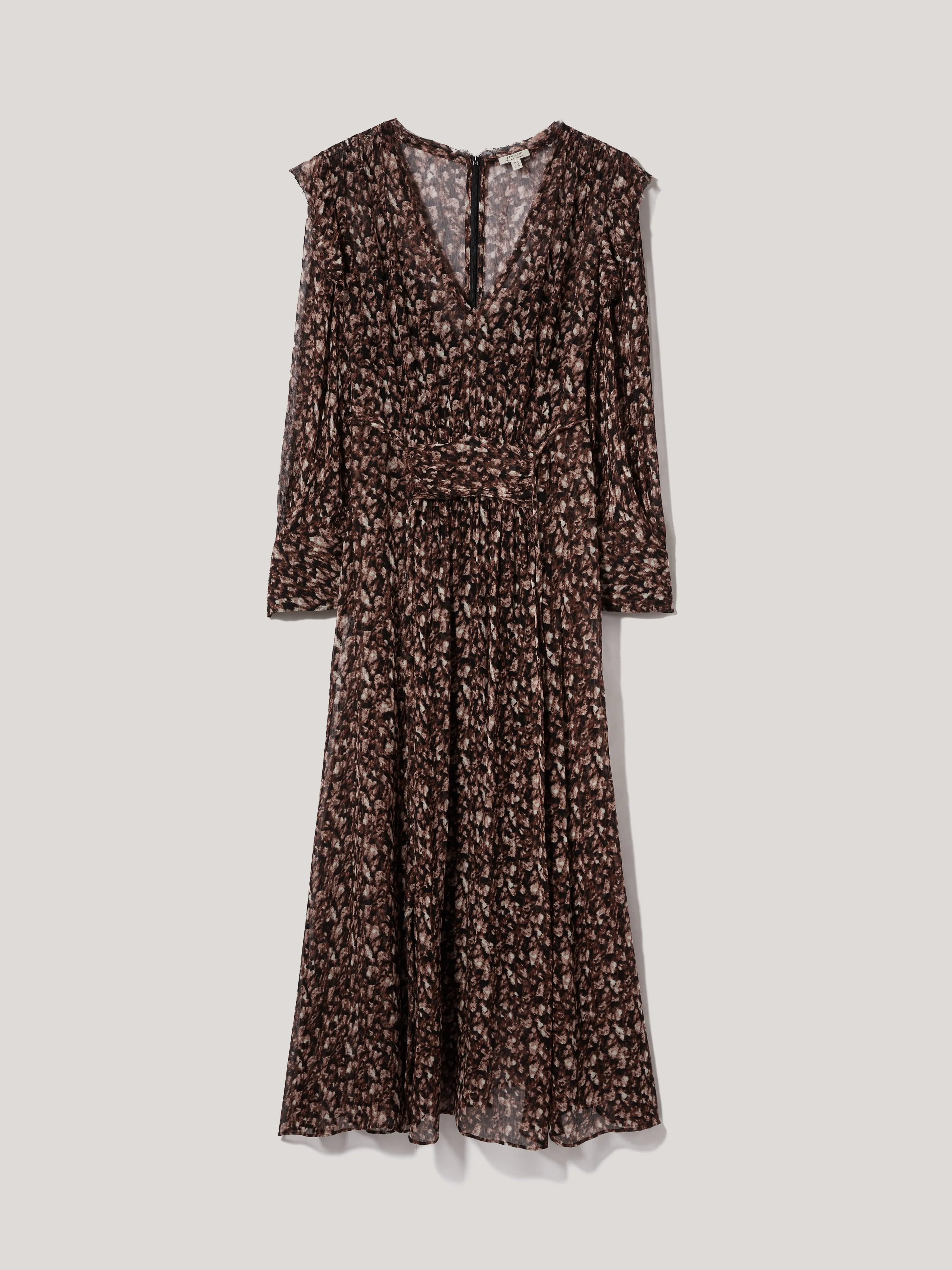 Abstract Leopard Midi Dress | Brown