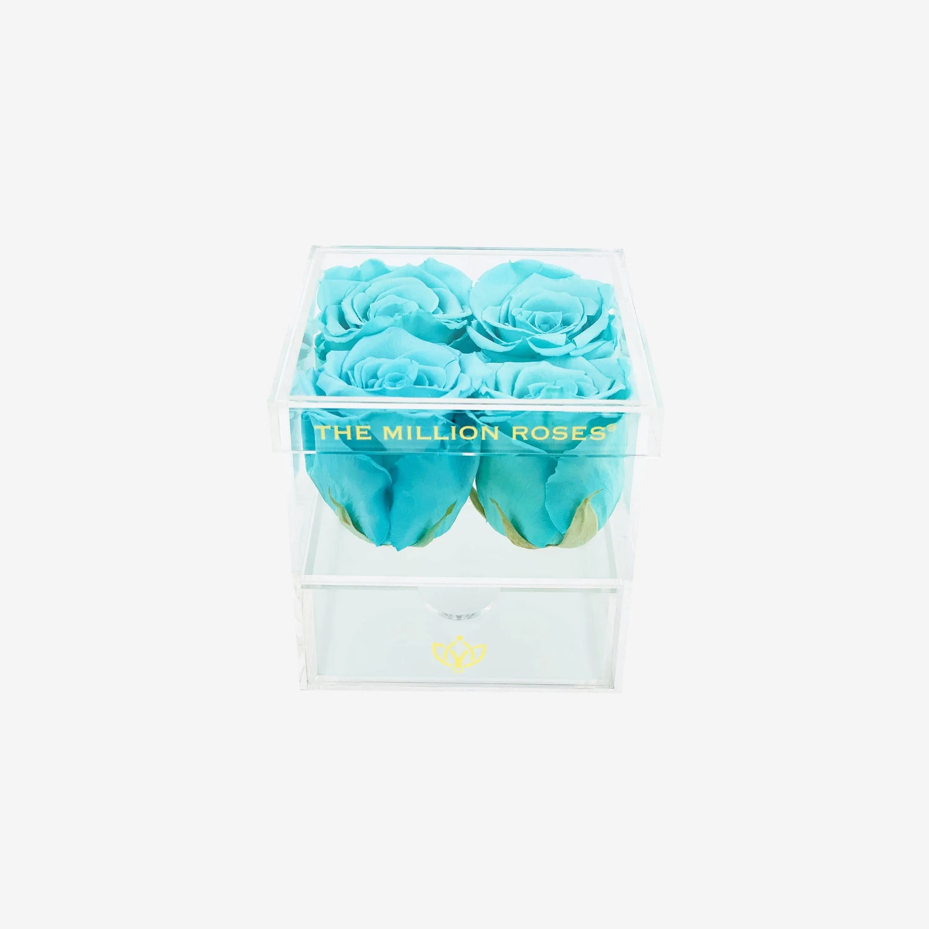 Acrylic 4 Drawer Box | Turquoise Roses