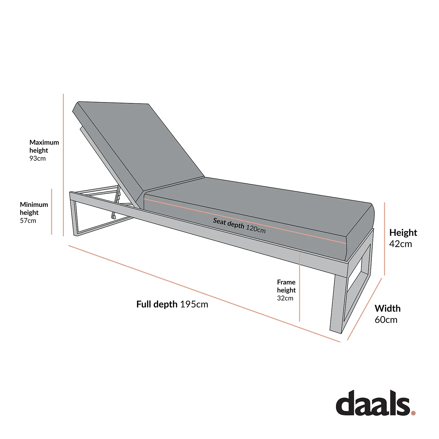 Albany Aluminium Sun Lounger, Taupe