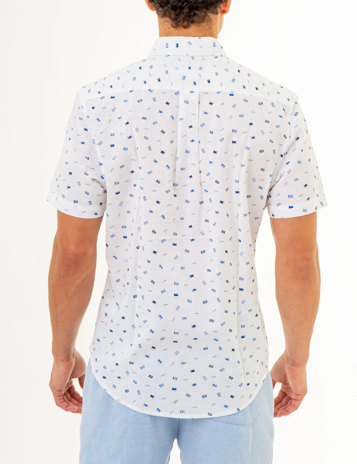 ALL OVER USPA FLAG PRINT WOVEN SHIRT