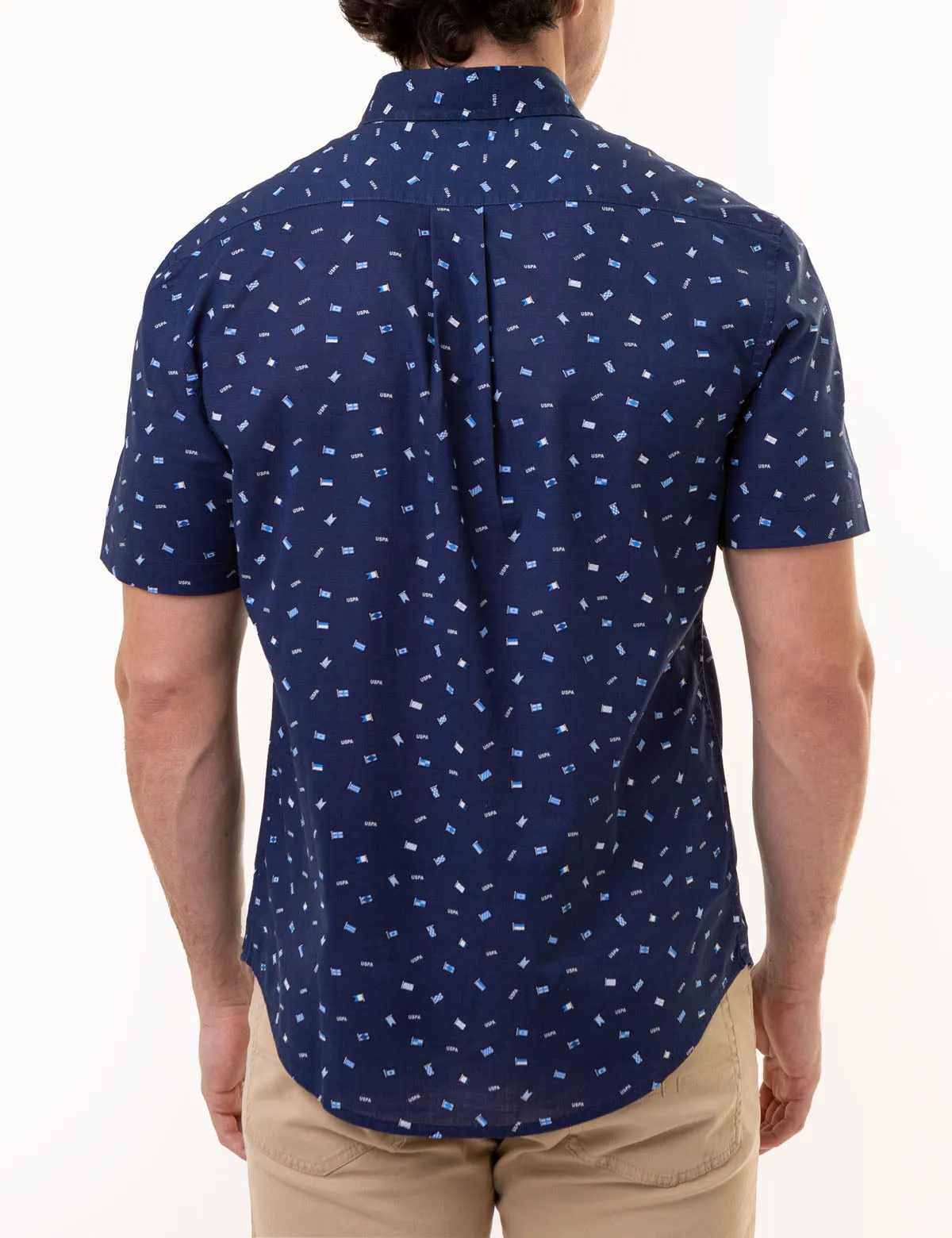 ALL OVER USPA FLAG PRINT WOVEN SHIRT