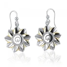 Alpha Omega Sterling Silver with 14K Gold Accent Earrings MER513