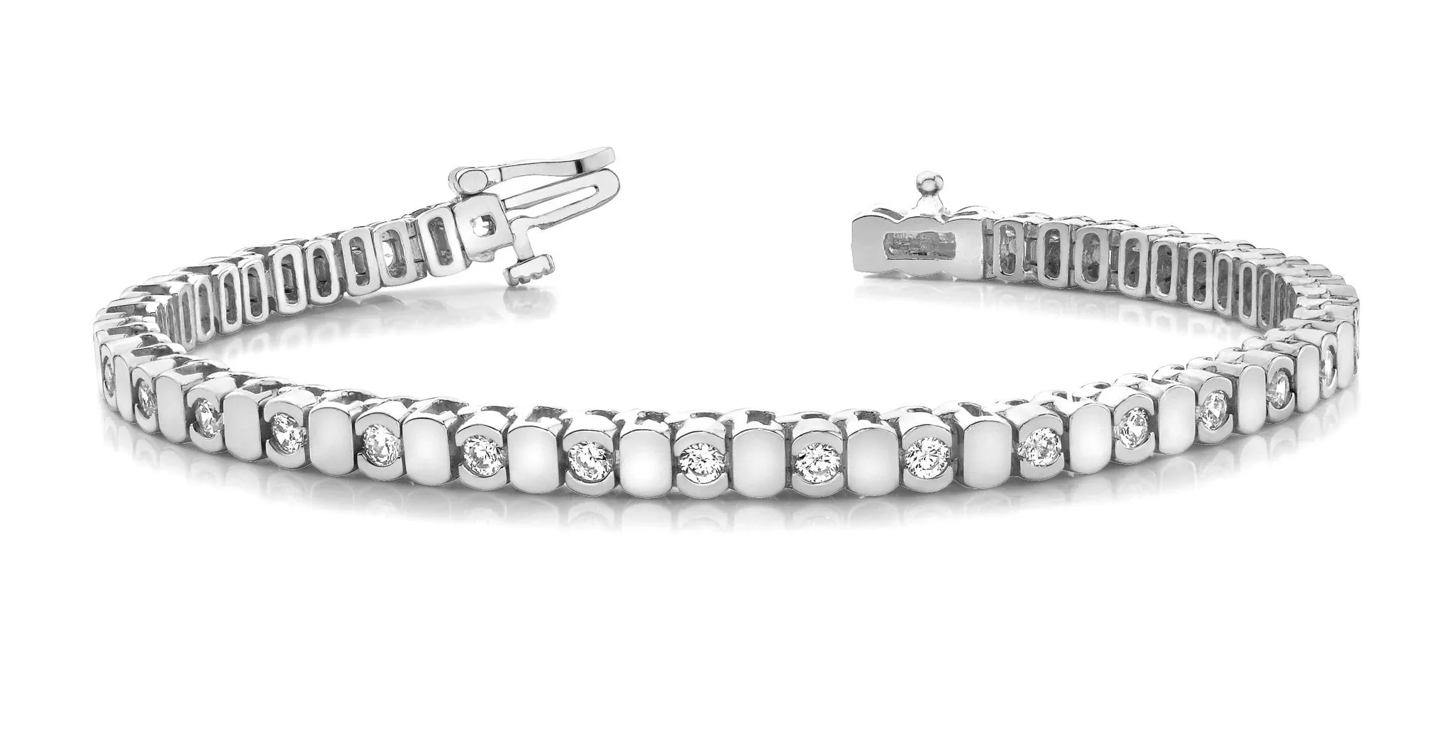 Alternating Bezel Lab-Grown Diamond Bracelet with 3.30 ct.(finished) 3.5mm