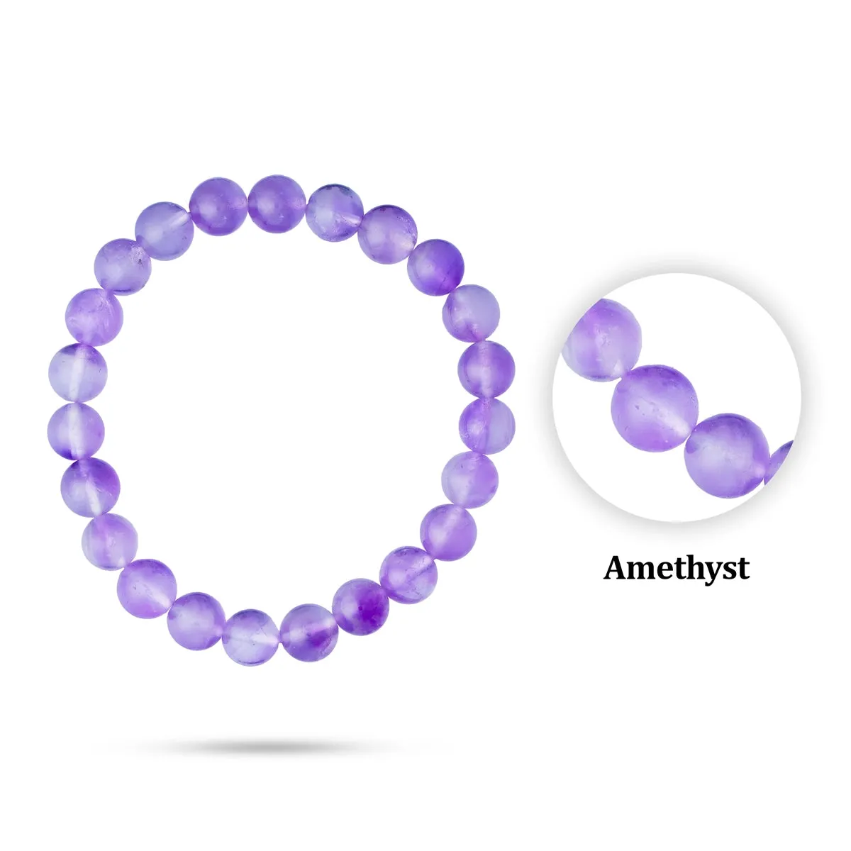 Amethyst Bracelet - 2.5 Inches | Crystal Bracelet/ Stone Jewellery for Men & Women