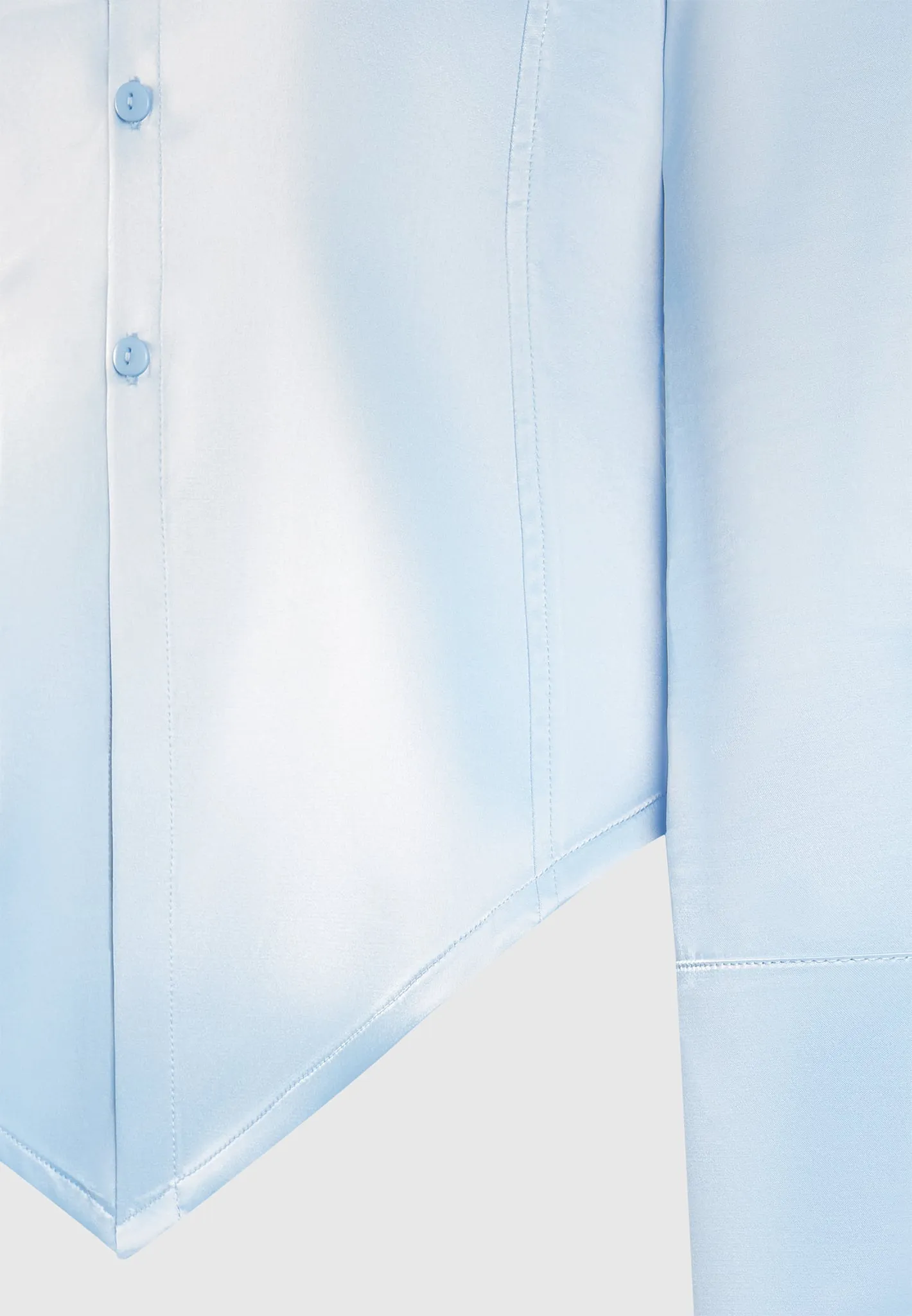 Angled Satin Shirt - Blue