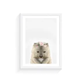 Baby Wombat Rose Crown Print