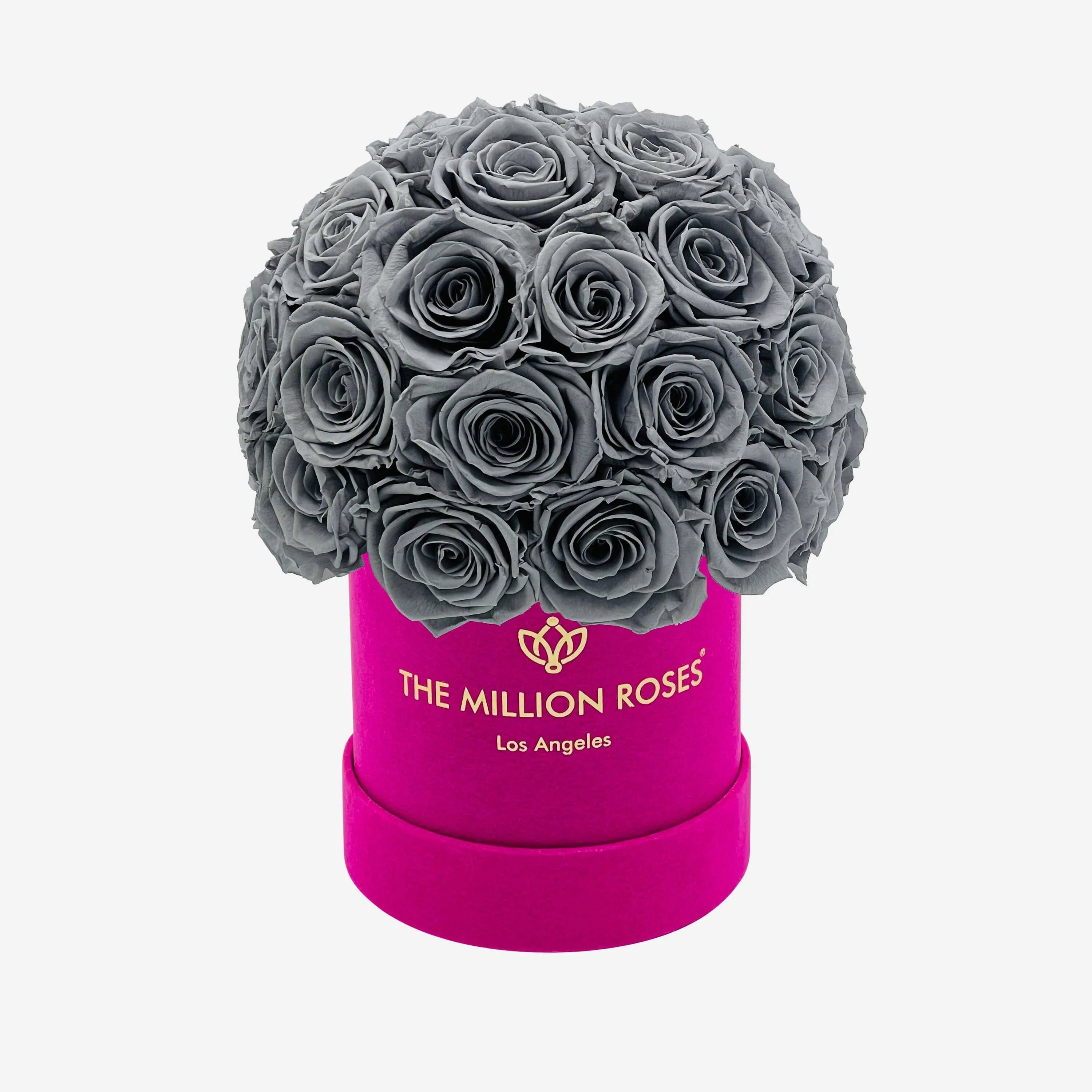 Basic Hot Pink Suede Superdome Box | Pastel Grey Roses