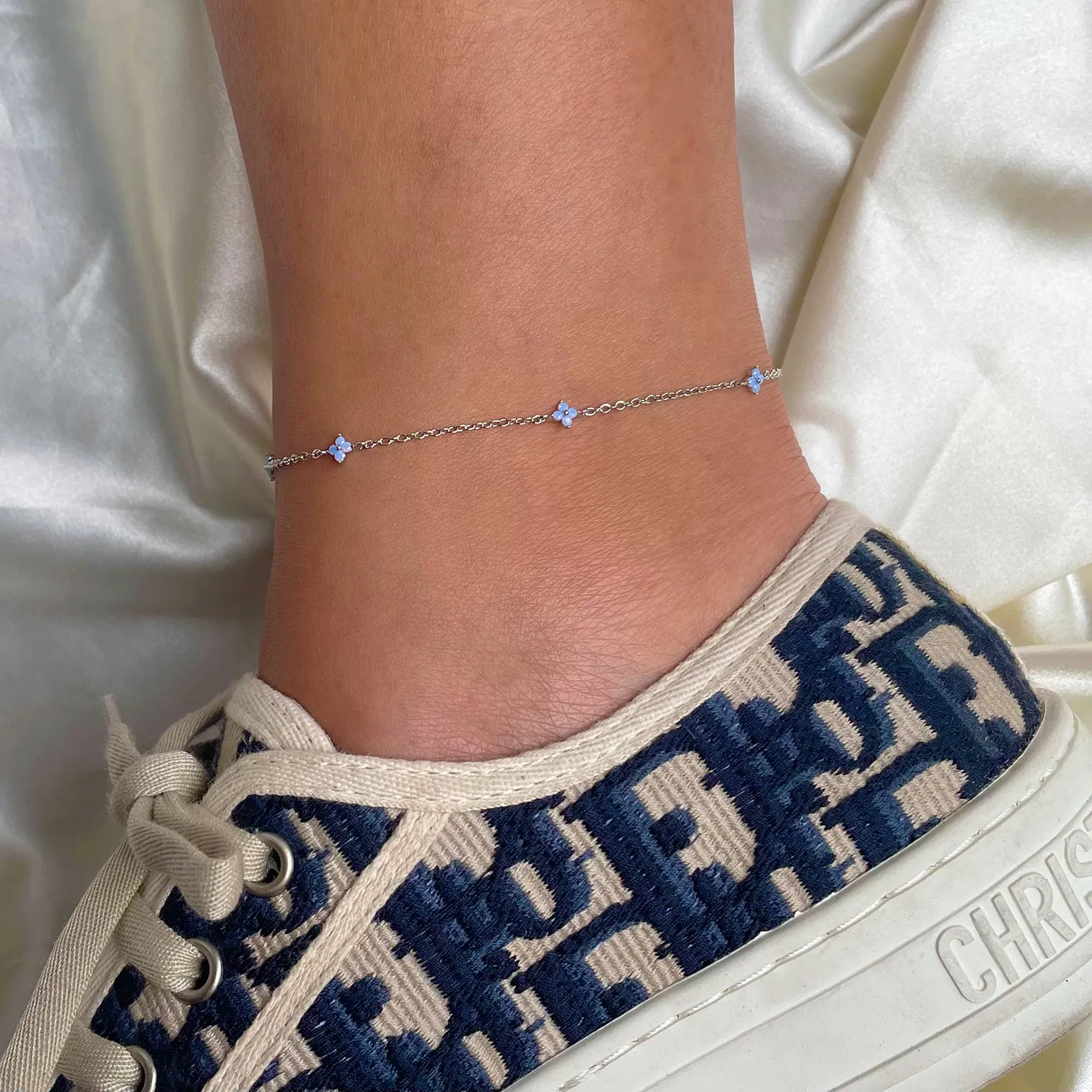 Blue Blossom Love Anklet