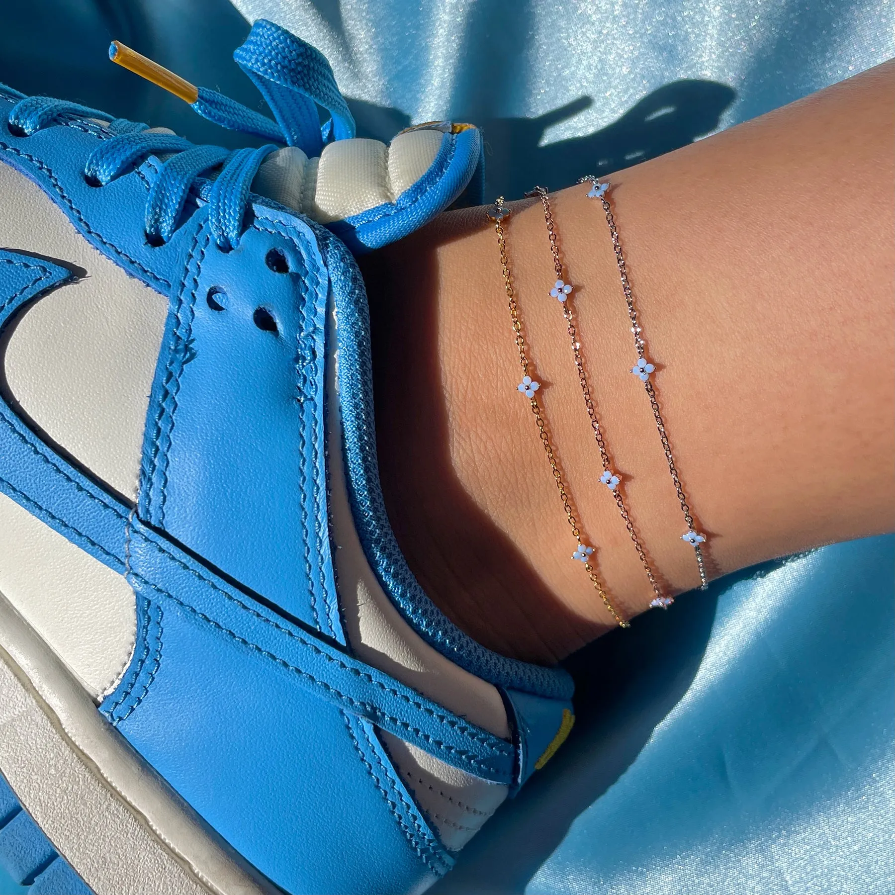 Blue Blossom Love Anklet