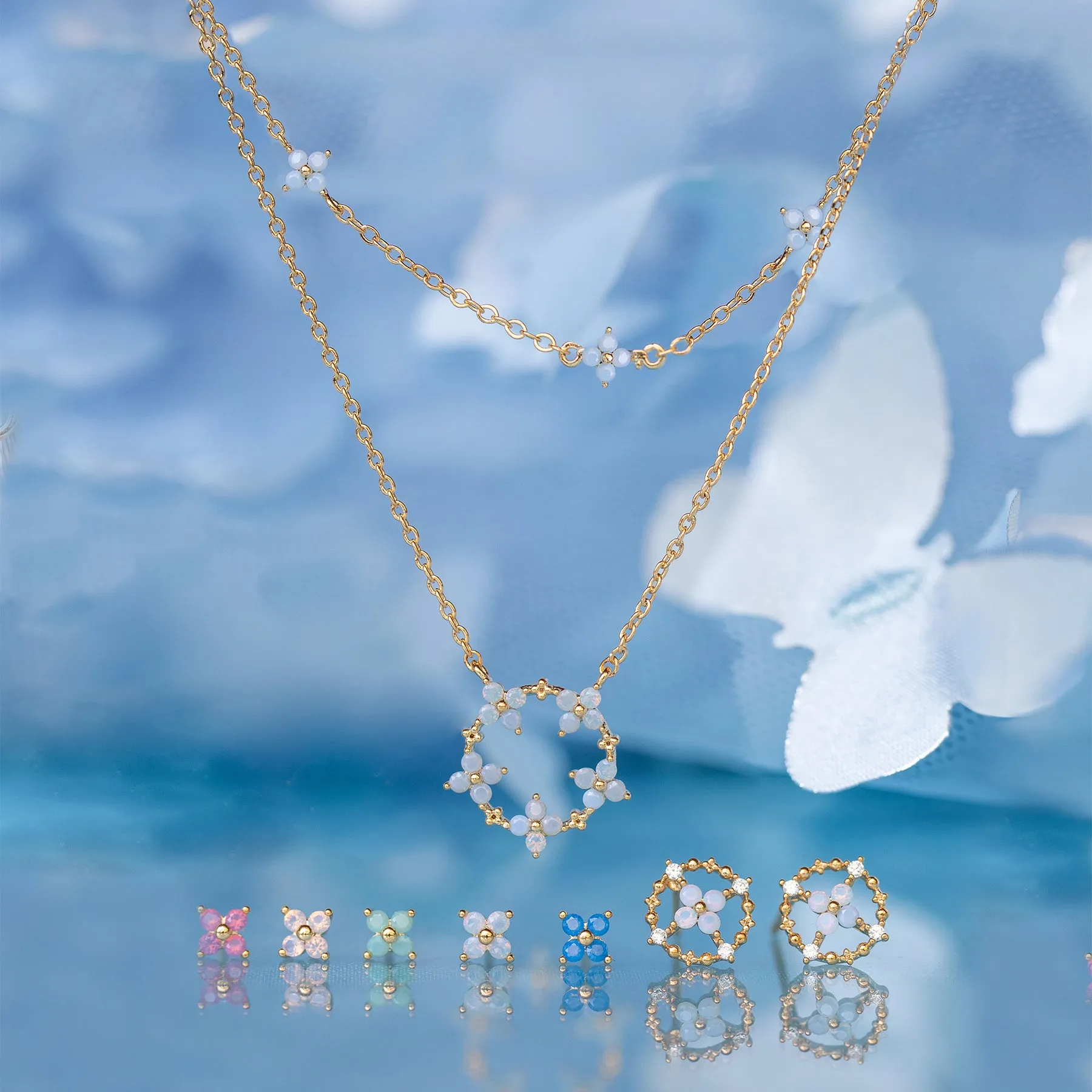 Blue Blossom Love Necklace