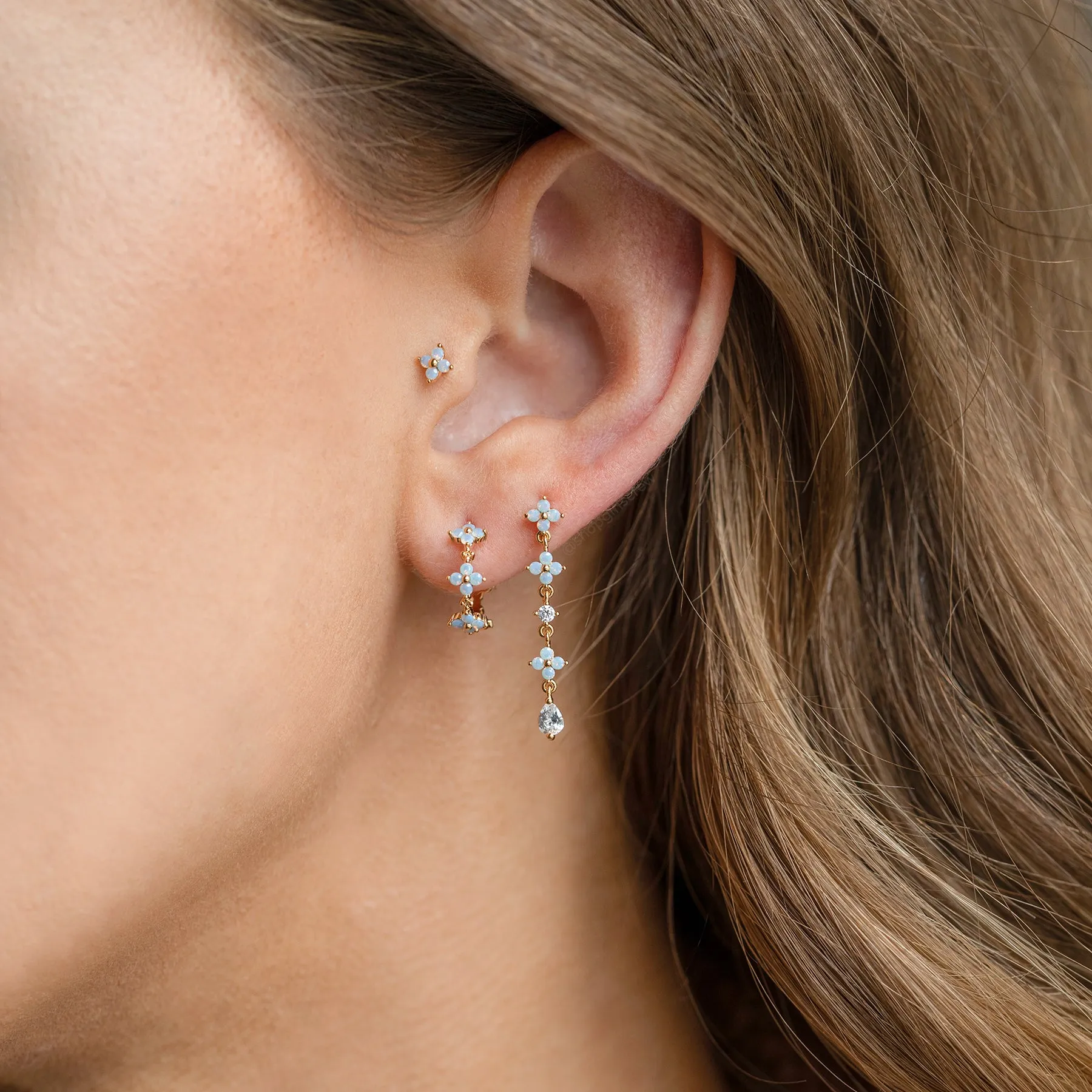 Blue Blossom Piercing Style Earring