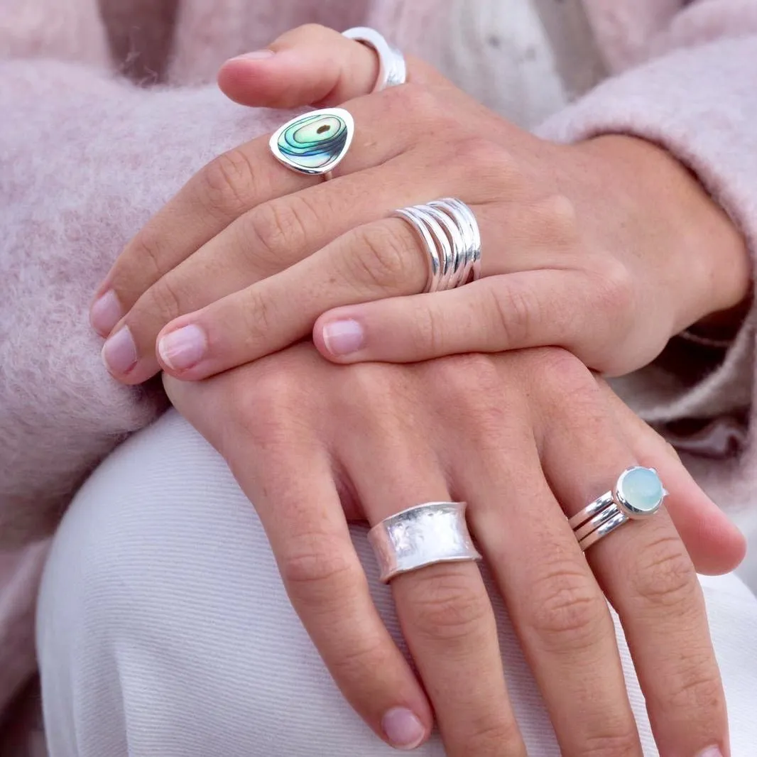 Blue Chalcedony Stacking Rings