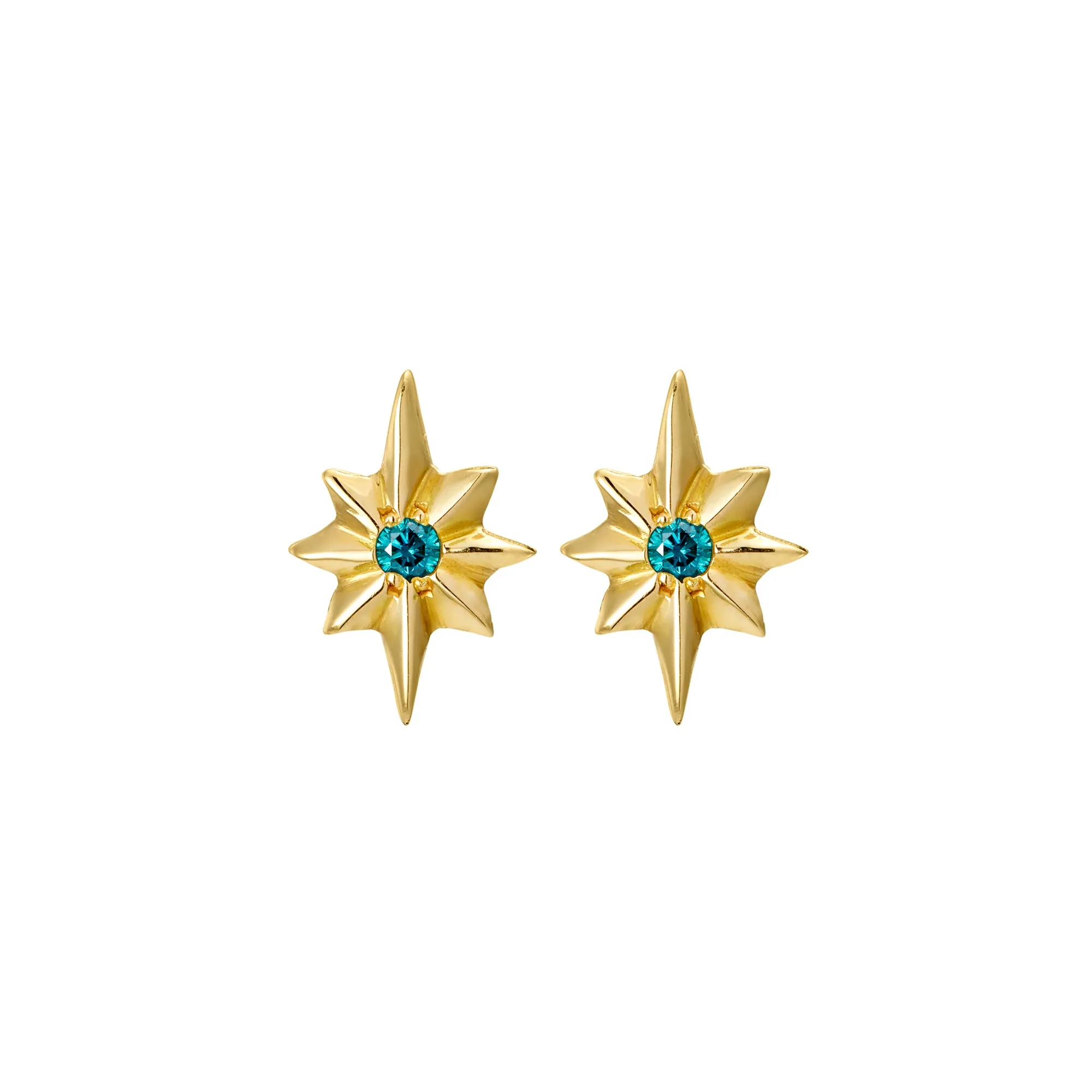 Blue Diamond North Star Stud Earrings