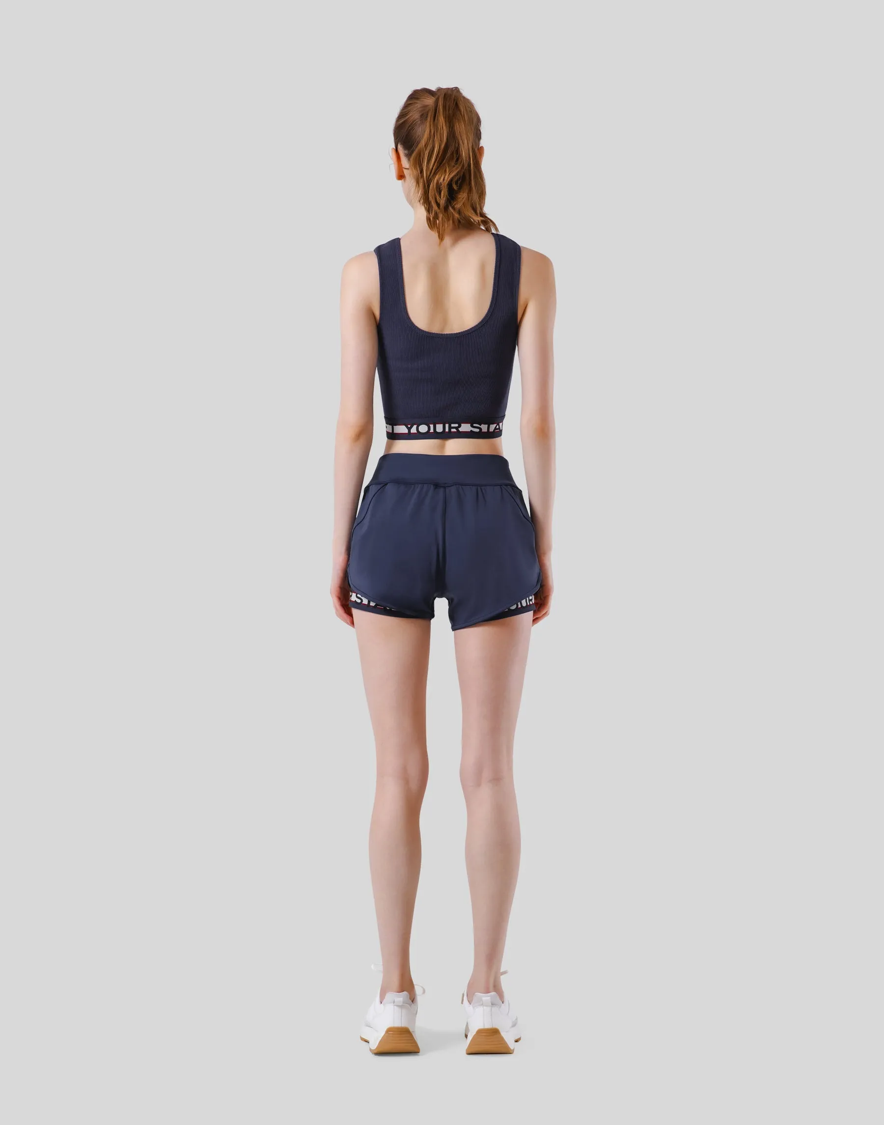 Border Rib Woven Tanktop - Navy