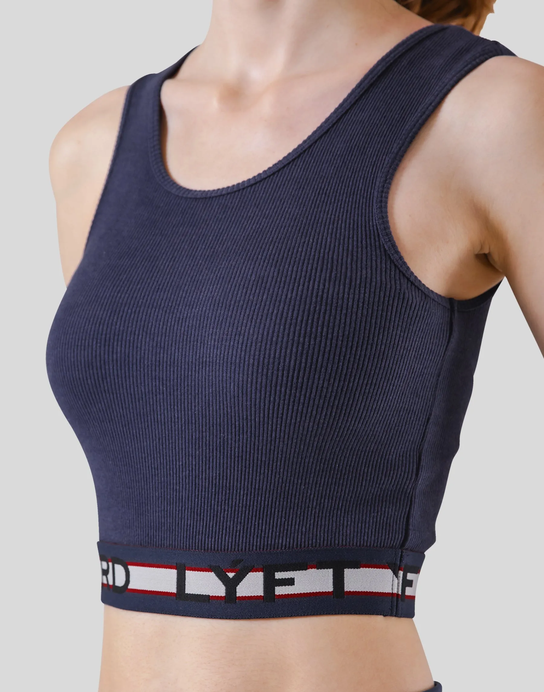 Border Rib Woven Tanktop - Navy