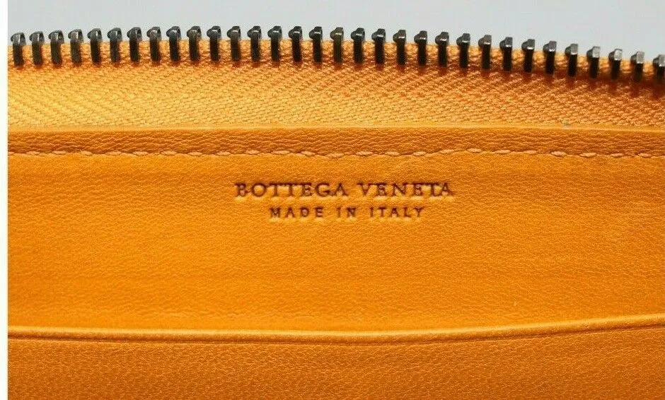 Bottega Veneta Women's Tan Leather Woven Zip Around Wallet