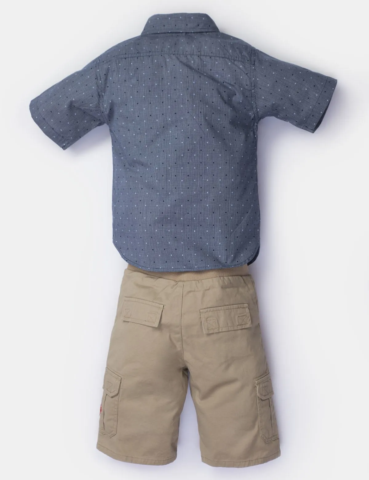 BOYS 2 PIECE SET: WOVEN SHIRT & SHORTS