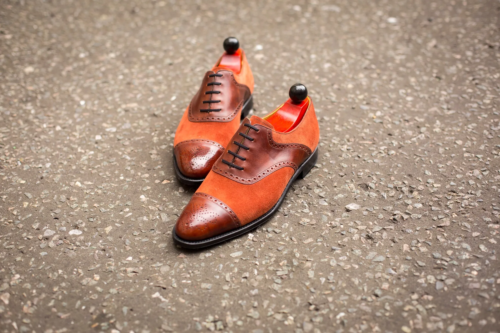 Burien - MTO - Gold Museum Calf / Rust Suede - TMG Last - Single Leather Sole