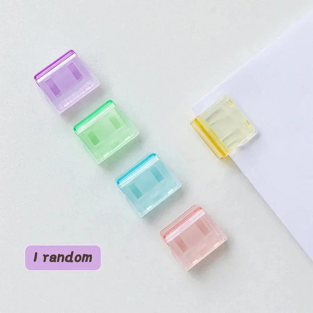 Candy Color Push Paperclip Pusher Transparent Test Paper File Storage Clip Bookmark Student Stationery School Office Supplies