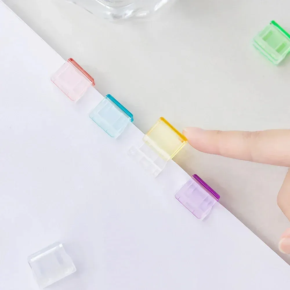 Candy Color Push Paperclip Pusher Transparent Test Paper File Storage Clip Bookmark Student Stationery School Office Supplies