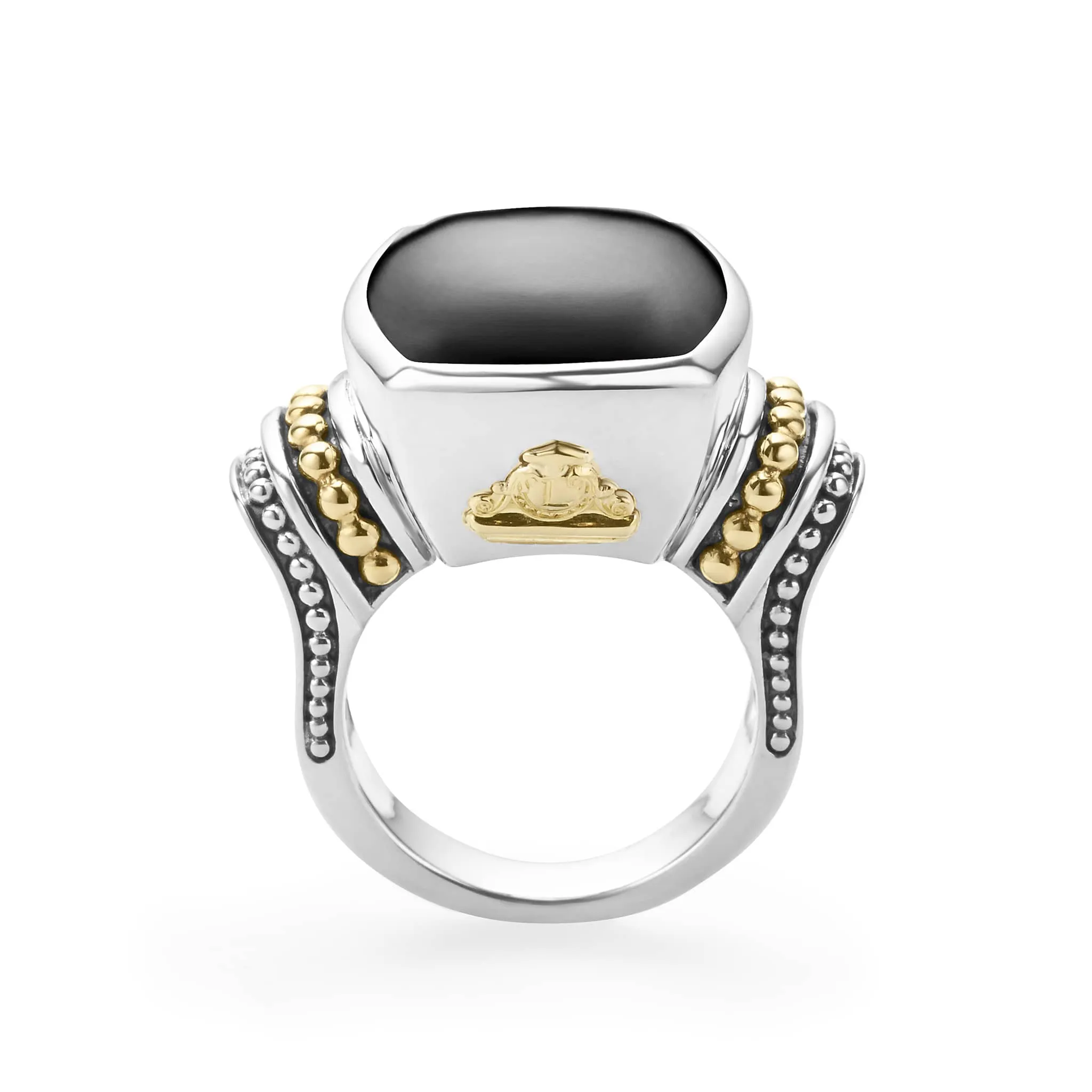 Caviar Color Large Onyx Statement Ring