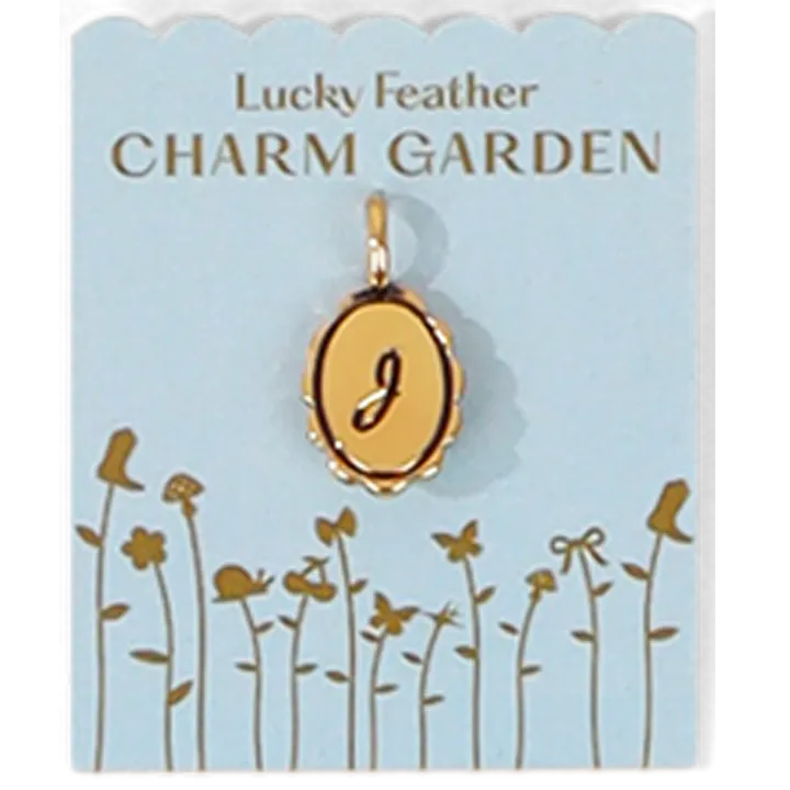 Charm Garden - Scalloped Initial Charm - Gold - J