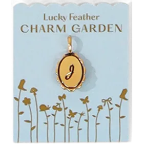 Charm Garden - Scalloped Initial Charm - Gold - J