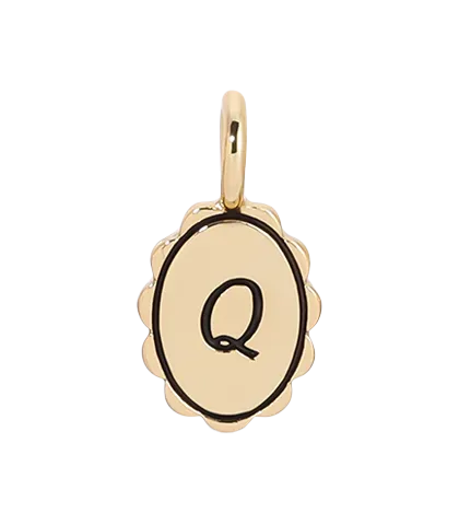 Charm Garden - Scalloped Initial Charm - Gold - Q