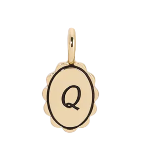 Charm Garden - Scalloped Initial Charm - Gold - Q