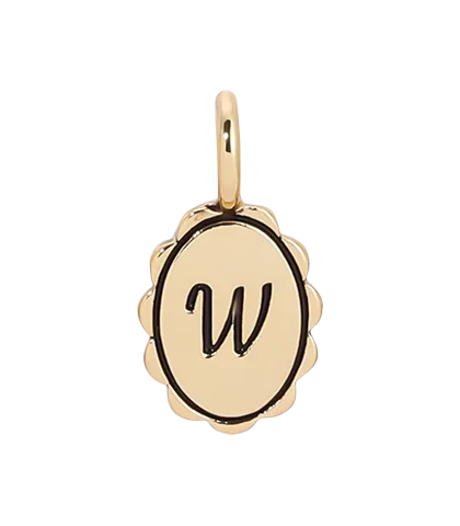 Charm Garden - Scalloped Initial Charm - Gold - W