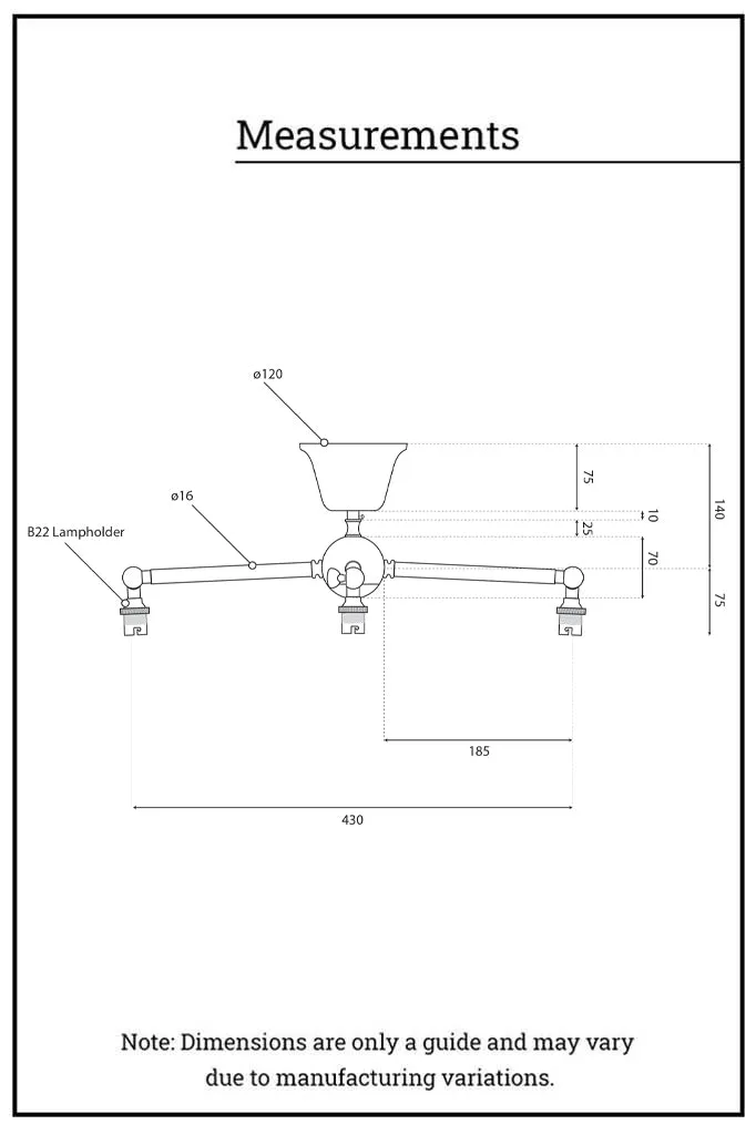 Charmont Glass 3 Light Flush Mount