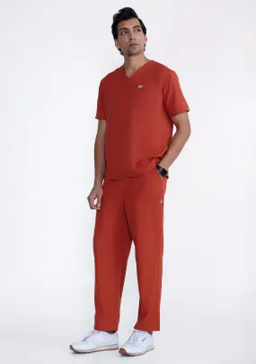 Classic Men's V-Neck (Rust) Scrub - Bundle set